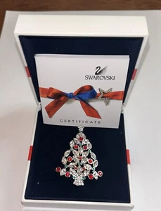 Swarovski Christmas Tree Brooch 2002, Rhodium Plated 2” Never Worn - Picture 1 of 4