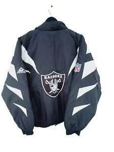 Raiders Authentic Pro Line Vintage Apex One Zip Up Coat Mens XL NFL Jacket Puff