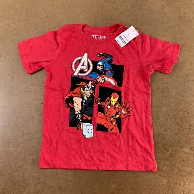 Carter's Marvel Kid's Size 6 Red Short Sleeve Crew Neck Avengers Graphic Tee NWT - Image 1 of 4