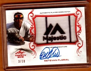 2018 LEAF TRINITY"SSP"ESTEVAN FLORIAL"RUBY AUTO RC #3/10""MAJESTIC TAG""YANKEES" - Picture 1 of 4