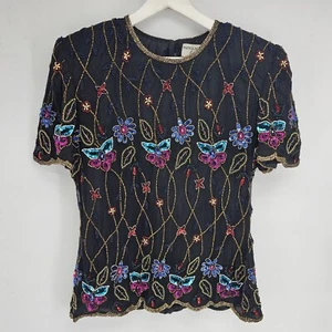 Top de noche vintage con cuentas Papell Boutique para mujer talla M - Imagen 1 de 7