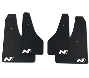 rallyflapZ | Mud Flaps & Fixing Kit Hyundai i30N Hatch Black 3.2mm PVC*Gloss N-W - Picture 1 of 3