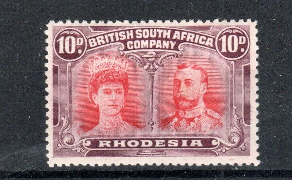 Rhodesia 1910-13 10d King and Queen SG 150  MH - Image 1 of 1