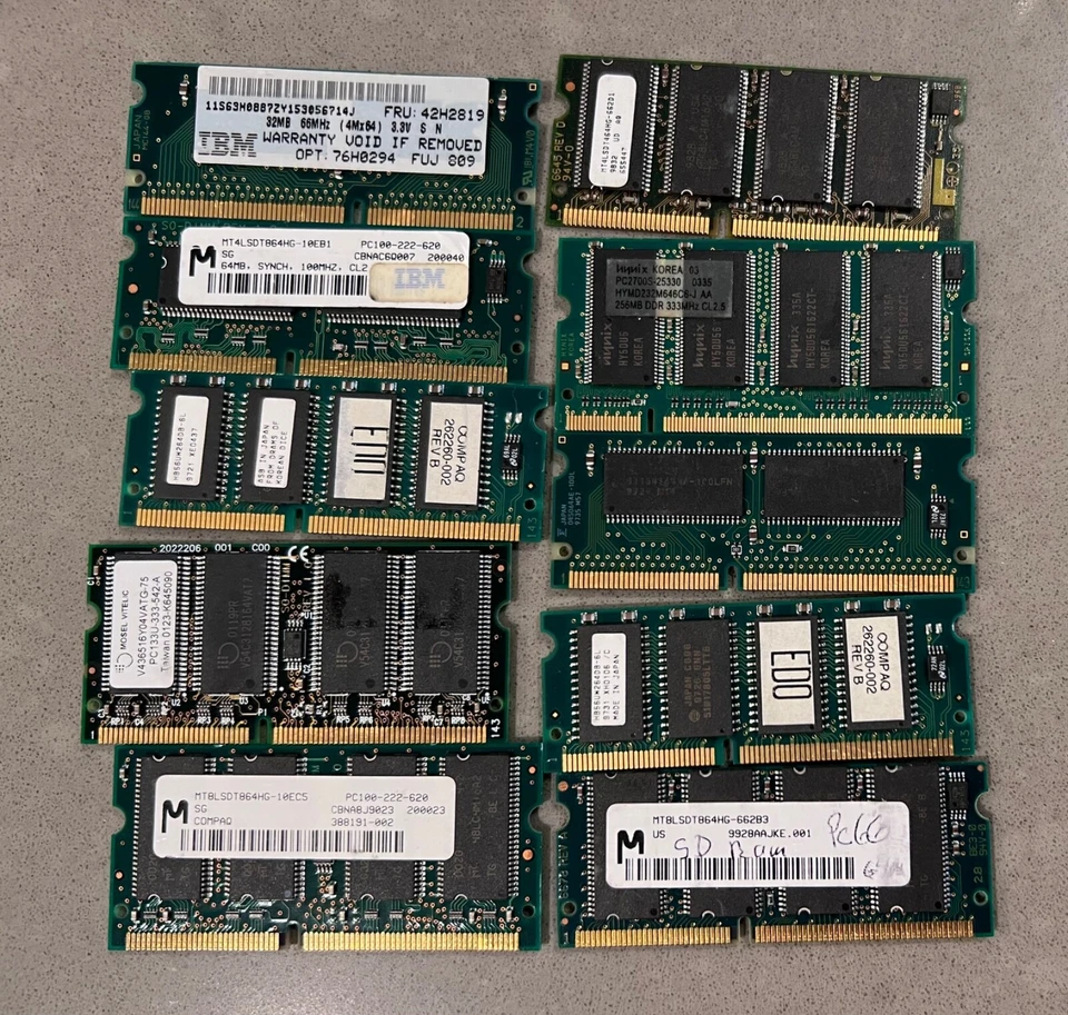 Lot of 10 IBM Compaq Memory Mixed A3 - Image 1 of 1