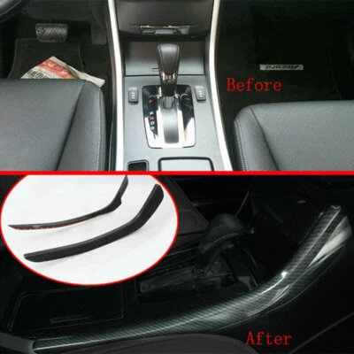 Tira lateral de cambio de marchas central de fibra de carbono 2 piezas para Honda Accord 2013-2017 Foto 1 de 4
