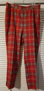NWT Chaus NY Women's Size XL Red Plaid 'Roman Holiday' Pull-On Pants Slacks - Picture 1 of 10