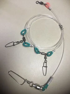FISHING BOTTOM BASHING 150LB TRACE DEEP SEA RIGS TWO DROPPERS PATERNOSTER STYLE - Picture 1 of 12
