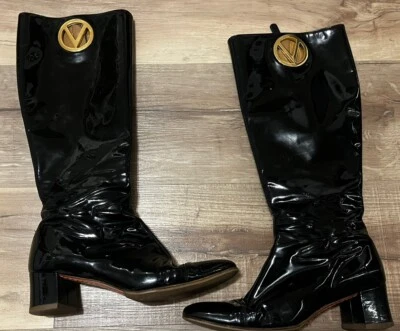 Women's Valentino Garavani Black Patent Leather Boots Size 6 - Image 1 of 4