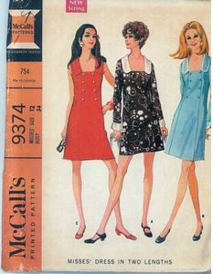 Vintage 60s McCalls 9374 Dress Sewing Pattern Misses Size 12 B34 - Picture 1 of 2
