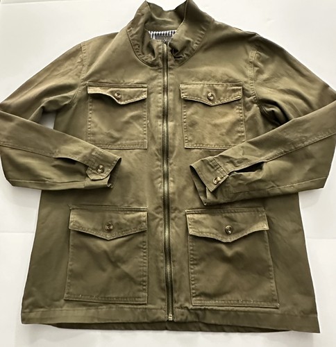 VETEMENTS Giacca cotone artigianale + floreale utility full zip tasche verde donna taglia S