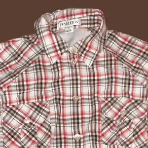 Pendleton marrón/rojo a cuadros abotonados talla pequeña para niños - Imagen 1 de 6