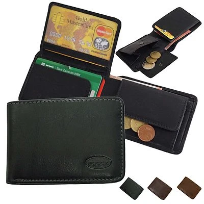 BOCCX kleine Herren Geldbörse Echt Leder Geldbeutel Minibörse flache Herrenbörse Börse