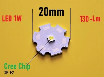Led Chip 1W Cree Watt Star Platine Hochleistung High Power 130 lumen XP-E2 - Bild 1 von 2