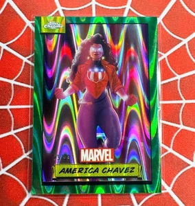 2024 Marvel Topps Chrome - America Chavez #66 - Green Gamma Ray Wave /99 - Picture 1 of 2
