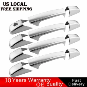 4 Chrome Door Handle Covers for 07-13 Chevrolet Silverado Tahoe GMC Sierra - Foto 1 di 9