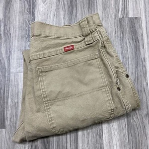Pantalones de mezclilla WRANGLER pierna recta elásticos tiro alto marrón para hombre talla 30 X 32 - Imagen 1 de 10