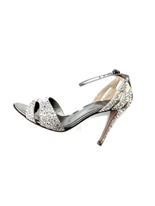 Gianvito Rossi Cristals Stilettò Silver Sandals Size 37 - Picture 1 of 6