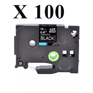 100PK Compatible with Brother TZ-335 PT-H110 White on Black Label Tape 12mm 0.47 - Picture 1 of 12