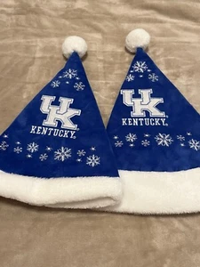 Two Santa Hats Kentucky Wildcats NCAA Blue Embroidered Super Clean - Picture 1 of 4