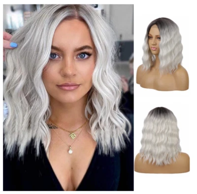 Peluca de fibra química para mujer corta rizada cubierta de cabeza frontal encaje peluca cubierta de cabello Foto 1 de 4