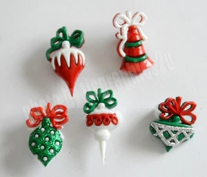 Christmas Ornament Shank Buttons / Dress It Up Holiday Collection / Jesse James - Picture 1 of 2