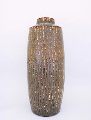 Jarrón grande de piso marrón - Rubus - Gunnar Nylund Rörstrand - mediados de siglo Foto 1 de 4