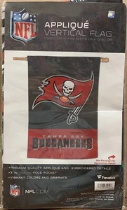 TAMPA BAY BUCCANEERS APPLIQUE EMBROIDERED 28"X40" 2 SIDED BANNER FLAG WINCRAFT - Picture 1 of 3