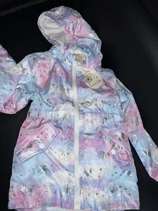 Girls Unicorn Hooded Windbreaker Multicolor - Picture 1 of 8