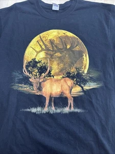 Elch Wildlife Outdoor T-Shirt Grafik schwarz Tee Jagd - Bild 1 von 7