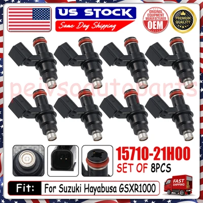 8 piezas inyectores de combustible OEM 15710-21H00 para Suzuki Hayabusa GSXR1000 K7 2007-2008 Foto 1 de 4