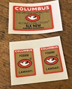 NOS Columbus SLX New Seat Tube & Fork Decal Set, Original 1980s, Not Repro - Picture 1 of 3