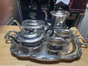 antique silver plate Sheffield Tea &coffee Set - Picture 1 of 5