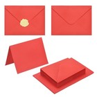 50Pack Red 5x7 Envelopes, A7 Envelopes with Cards Stickers