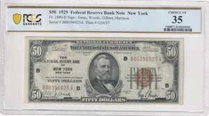 1929 $50 Federal Reserve Note, FR#1880-B, New York PCGS Graded VF 35 - Picture 1 of 2