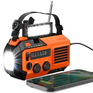 Radio Meteo Emergenza (Modello A6) NOAA/AM/FM con 19240mWh Potenza Portatile Ba... - Foto 1 di 8