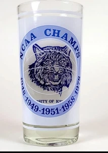 Vetro vintage NCAA Basketball Champions University of Kentucky Wildcats 1978 - Foto 1 di 7
