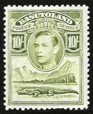 Basutoland 1938 Scts No28, «Король Георг VI», как новый/VVLH, FOG, Superb-GEM 10sh - Изображение 1 из 2