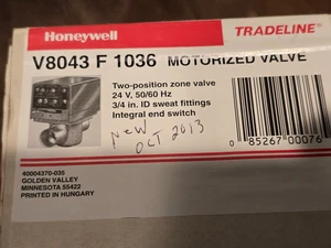 Honeywell V8043F1036 3/4" TRADELINE Motorized Zone Valve - Picture 1 of 9