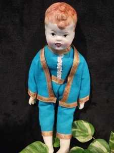 Vintage Shackman 10" Junge Puppe Stoffkörper Kopf und Arme und Füße Porzellan Japan - Bild 1 von 6