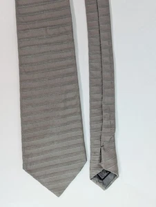 Bagliani Krawatte 100% Seide Made In Italy hellgrau mit Streifen - Bild 1 von 3