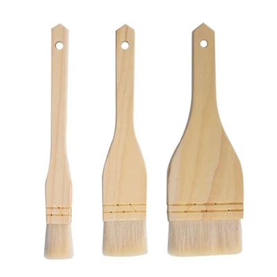 3Pcs Pastry Brush Handle Wools Brushes for Baking, Painting, Ceramics - Image 1 of 4