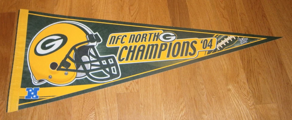 Green Bay Packers NFC 2004 North Champs banderín Brett Favre Ahman Green Foto 1 de 1