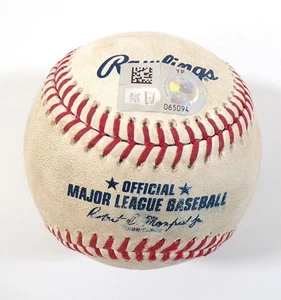 2022 Brewers @ Pirates Game Used Baseball Christian Yelich/Bryse Wilson COA - Picture 1 of 3