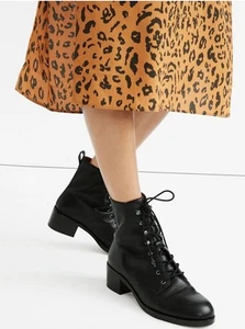 MADEWELL schwarze Leder Moto The Patti Schnürstiefel Größe 6,5 - Bild 1 von 11