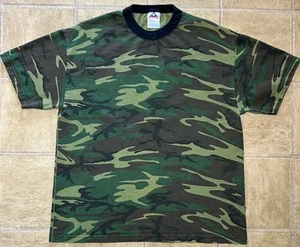 Camiseta vintage camuflaje para hombre XL timbre algodón Y2K ropa estilo Al - Imagen 1 de 7