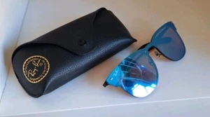Ray-Ban Sunglasses RB3576N V7 Blaze Clubmaster Black Frame Blue Lens reflective - Picture 1 of 23