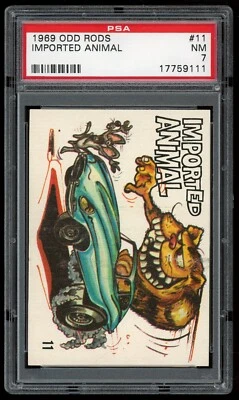 1969 Donruss Odd Rods Sticker #11 Imported Animal PSA 7 - Image 1 of 3