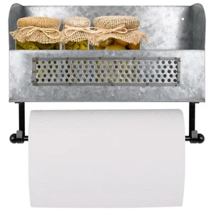 Autumn Alley Galvanized Metal Wall Mounted Kitchen Paper Towel Holder - Picture 1 of 10
