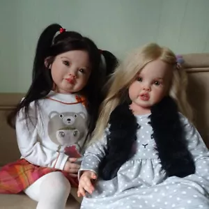 Muñeca bebé renacida pintada de 30 pulgadas 2 piezas cabello enraizado a mano regalo de cumpleaños - Imagen 1 de 6