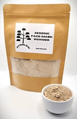 ZeoZinc Face-Mask Powder – Micronised Clay Mask with Zinc Oxide - 200 GRAMS - Image 1 of 4